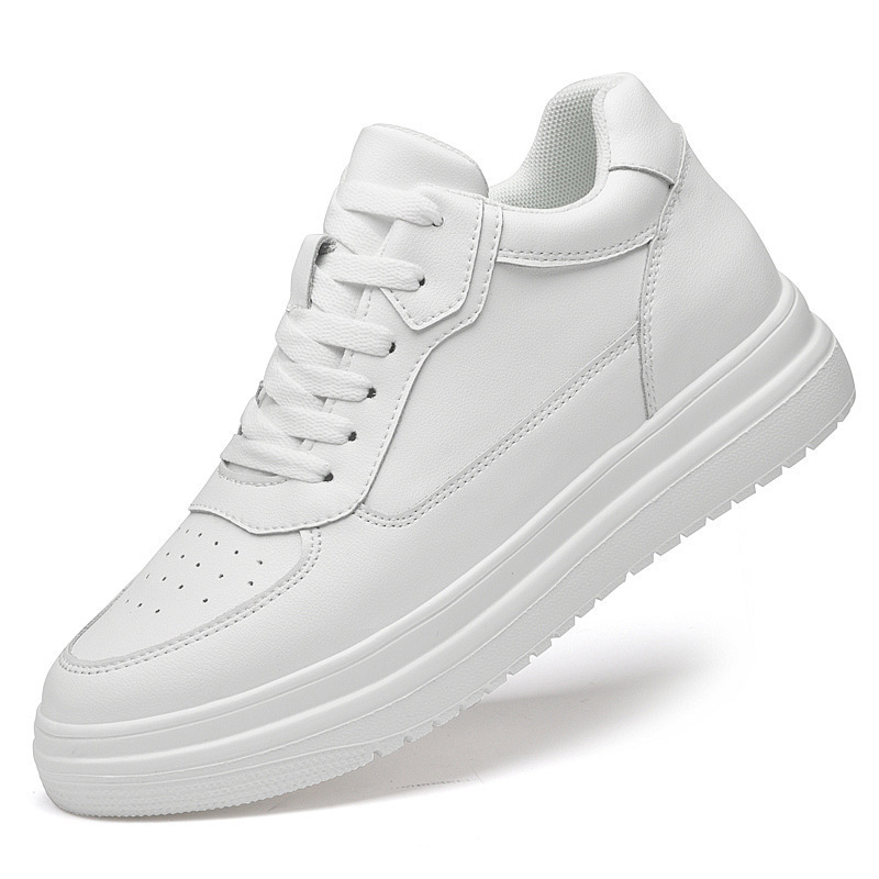2025 autumn new men's fashion casual low-top cowhide thick bottom increased 10CM round head transport Mens shoes