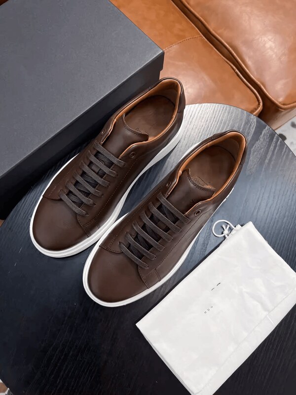 Bosch genuine leather sports business casual men's shoes, thick-soled height-increasing men's sneakers, low-top lace-up solid color white shoes, trendy men's shoes Bosch genuine leather sports business casual men's shoes, thick-soled height-increasing men's sneakers, low-top lace-up solid color white shoes, trendy men's shoes
