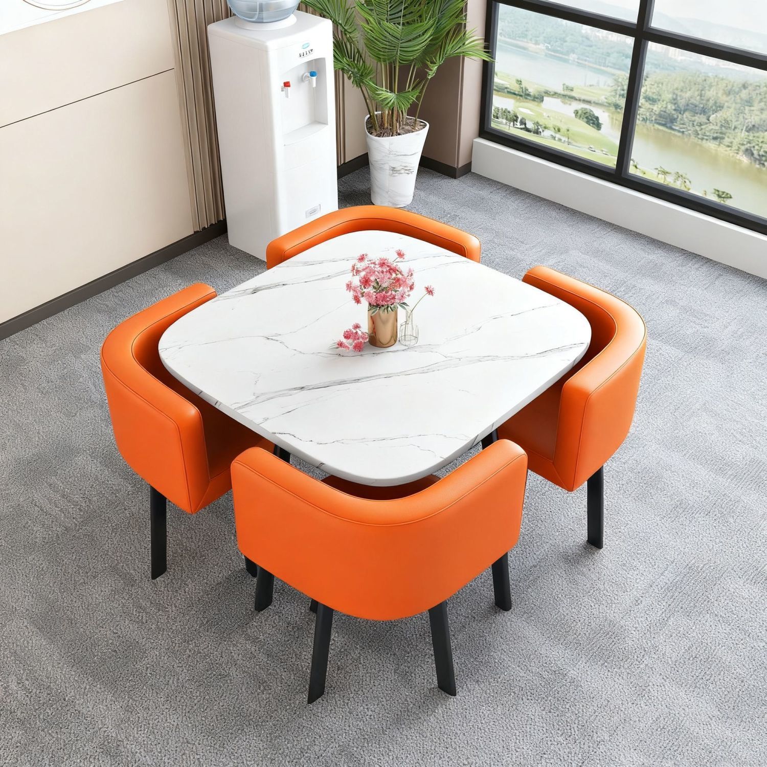 Mesa y silla de negociación simple mesa redonda de recepción de negociación casual mesa de recepción mesa comercial de té de leche y postres mesa y silla image 26