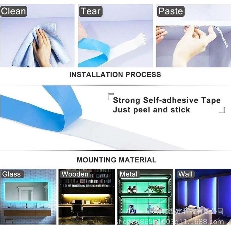 Nueva tira de luz LED transfronteriza 5V USB Bluetooth 5050 2835 RGB color mágico traje de luz de tira