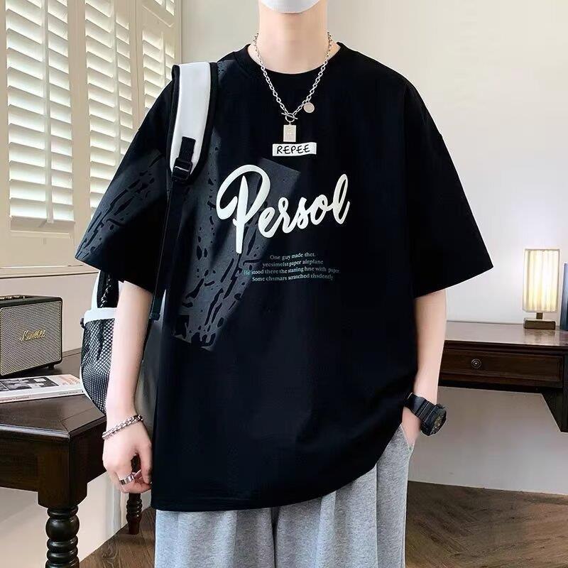 Summer silk summer clothing, short sleeve T-shirt for students for boys, for teenagers, for secondary school