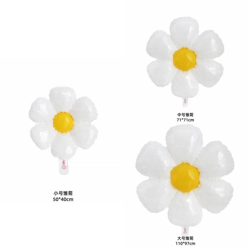 Korean ins Style Daisy Aluminum Film Balloon Baby Birthday Photo Props White Flower Plumeria Balloon Korean ins Style Daisy Aluminum Film Balloon Baby Birthday Photo Props White Flower Plumeria Balloon