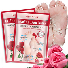 Cross-border Guanjing Rose Peeling Foot Mask Moisturizing and Softening Dead Skin Foot Mask Bulk Wholesale