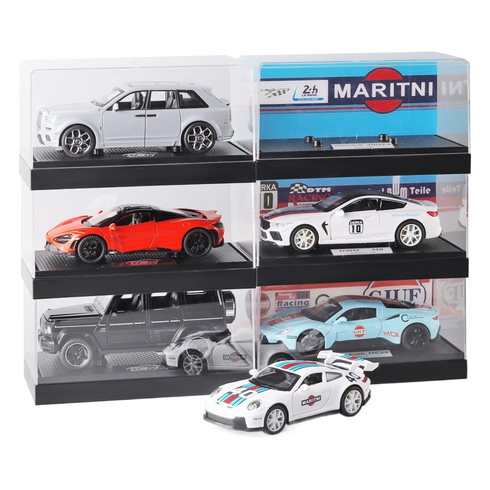 Zhongyuanxing 1:32 acrílico cubierta de polvo aleación modelo coche deportivo Tire hacia atrás el sonido y la luz juguete decoración transmisión en vivo recomendar