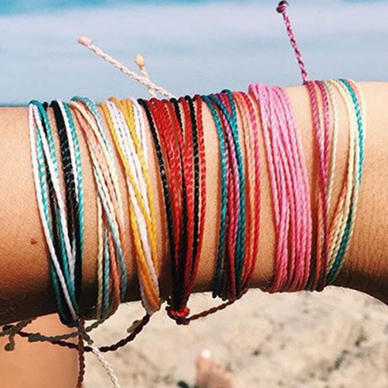 Cross-Border Hot Selling Jewelry Wholesale Taiwan Wax Thread Hand-Woven Bracelet Multi-Color Rope Braid Friendship Bracelet Manufacturer