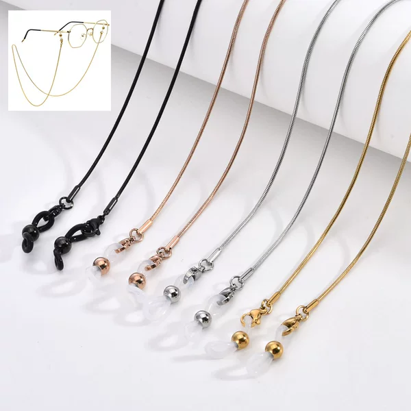 Stainless Steel Glasses Chain, Mask Chain, Neck Chain, Titanium Steel Snake Bone Chain, DIY Jewelry Chain Accessories, Anti-Drop Chain for Glasses