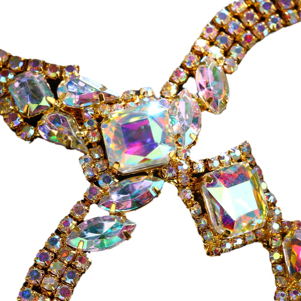 Cruz-frontera moda rhinestone máscara estilo exótico europeo y americano borla cara decoración Halloween accesorios versátiles máscara