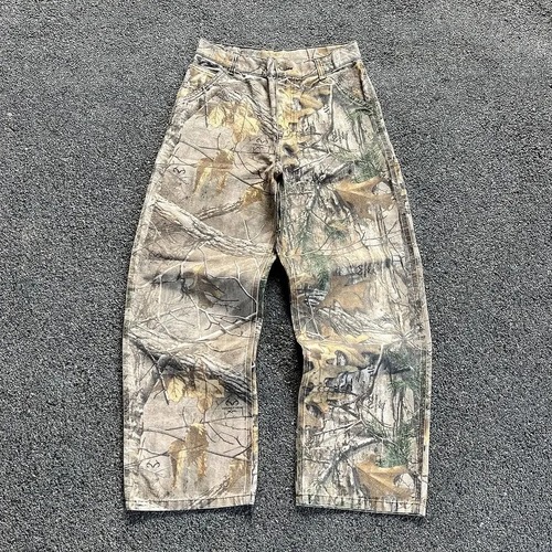 Carhartt Summer Washed Camo Pants — Branch-Style, American-Aged Look, Wide-Leg, Loose-Fit, Straight-Through Denim Trousers