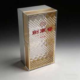 钻石款剑南春白酒包装盒定制 高透明五面盒酒罩定做工厂
