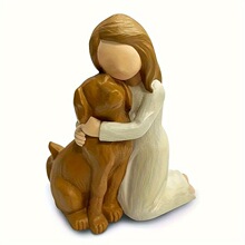H 35731 Girl with Dog Resin Ornament Ů�������ڼ�