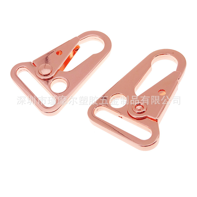 鹰嘴扣 平嘴刀扣 箱包五金配件 锌合玫瑰金色2.5cm宽1寸大鹰嘴扣