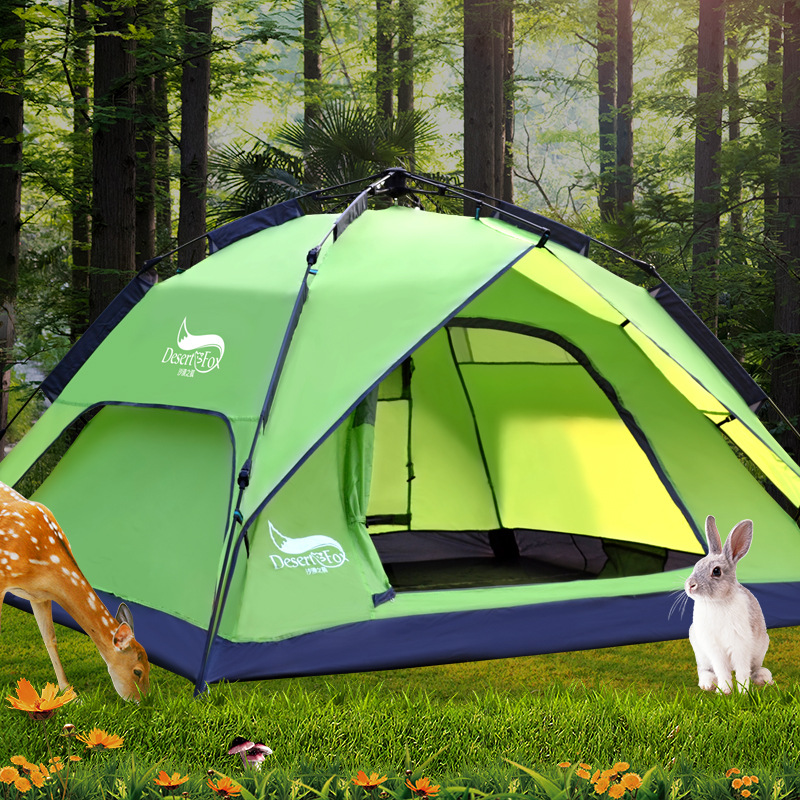 アウトドアテント3-4人自動テント二人多人数旅行キャンプキャンプテントビーチ速開テントメーカー