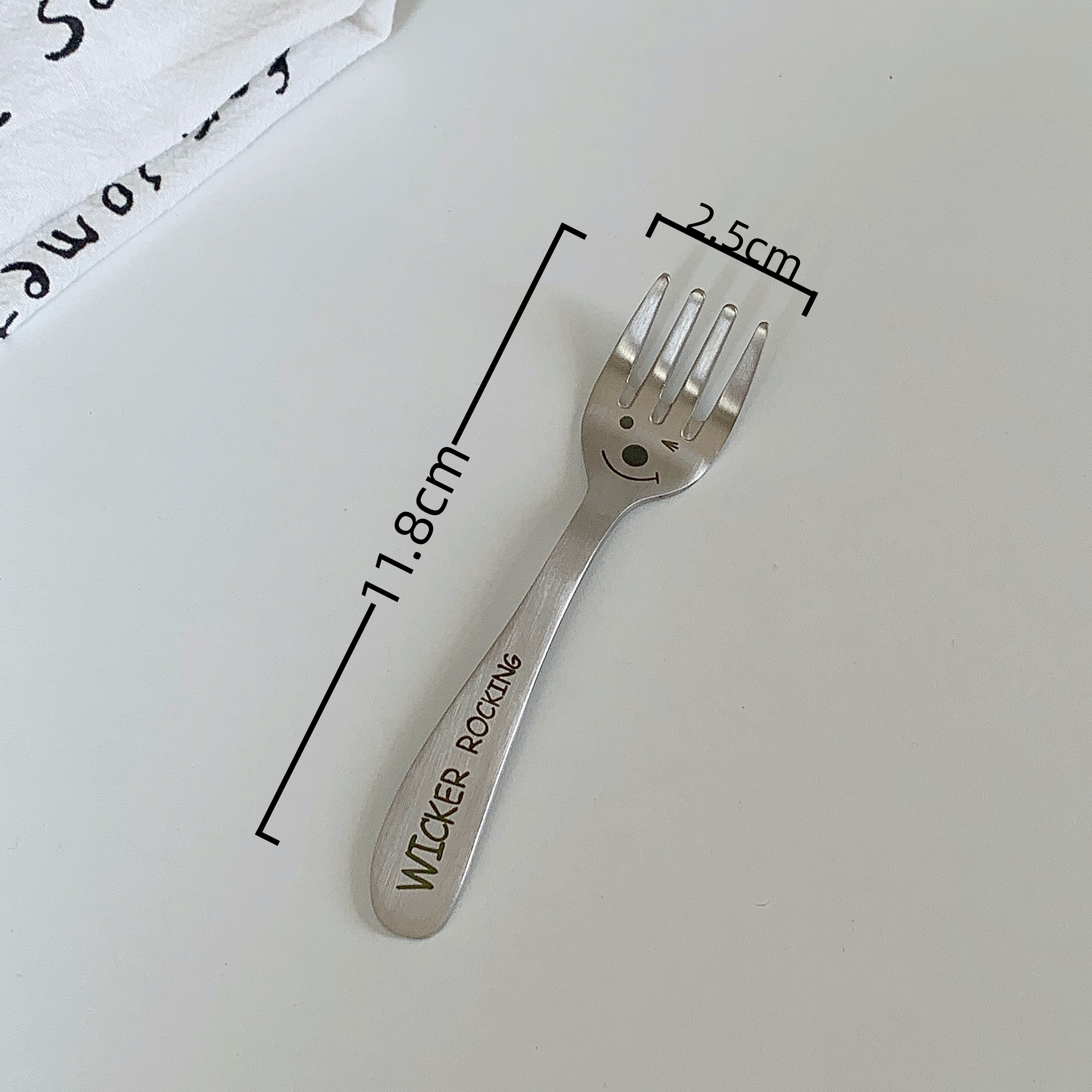 304 스테인레스 스틸-웃는 얼굴 작은 포크