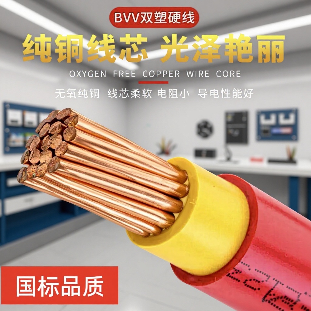 双塑ZB-BVV10平方国标纯铜阻燃电线 电缆工程家装用