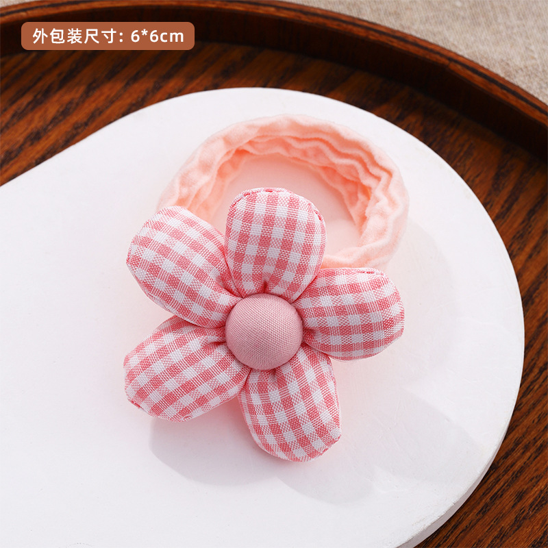 Niñas lindas flores anillo de cabello niñas banda de goma niñas banda de goma niños cuerda de cabeza súper lindos adornos de cabello de bebé dulce
