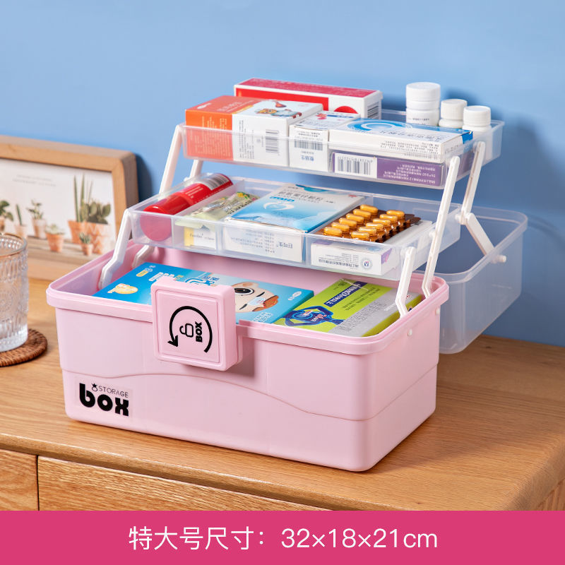 医用收纳盒医药箱家用大容量医疗急救箱多层药品应急家庭装医药箱|undefined