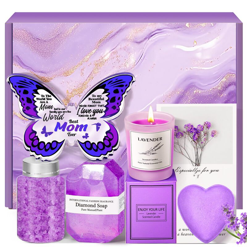 Cross-Border Lavender Theme Bath Gift Set Bath Ball Aromatherapy Candle Condolence Gift Box Mother's Day Gift Cross-Border Lavender Theme Bath Gift Set Bath Ball Aromatherapy Candle Condolence Gift Box Mother's Day Gift