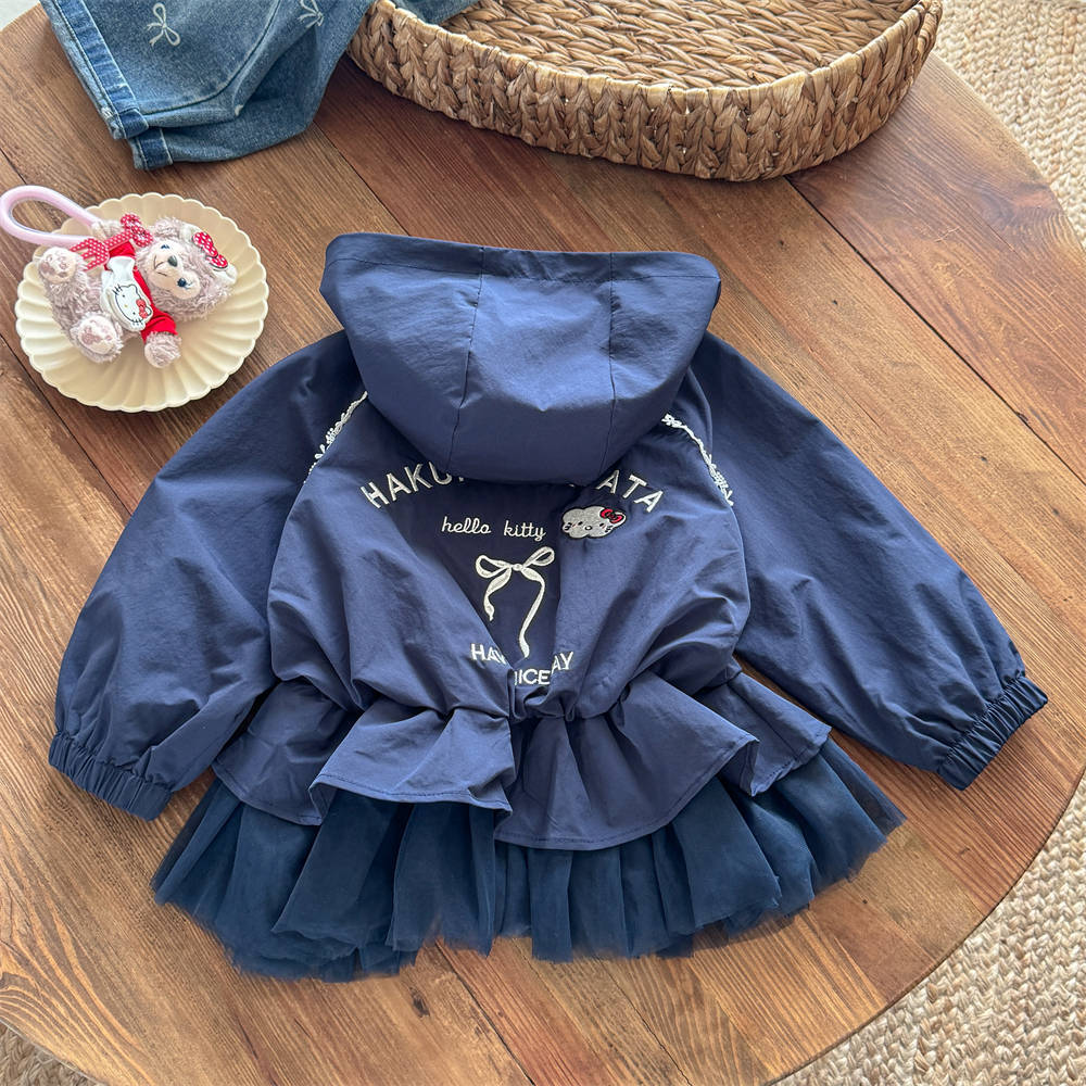 Chico estrella redonda niña chaqueta de todo fósforo otoño nuevo estilo para niños estilo coreano estilo occidental camisa suelta ropa de protección solar ropa de otoño de moda