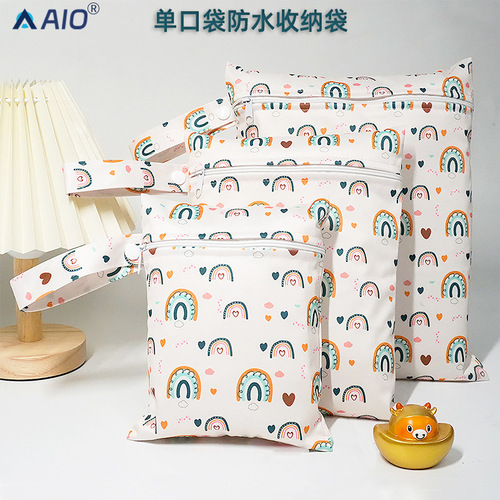 Cross-border single pocket waterproof storage bag baby carriage diaper bag reusable Wet Bag factory wholesale