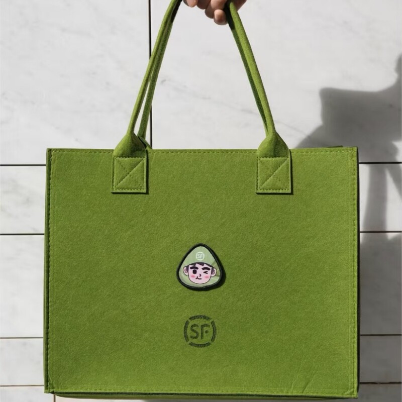 Fashionable and Simple Felt Bag, Large Capacity Felt Storage Bag, Hand-Held Shopping Bag, Non-Woven Fabric Bag with Printed Logo