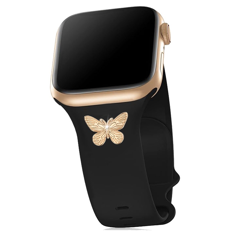 For Apple Strap Decorative Stud Diamond Butterfly iWatch Samsung Watch Universal Silicone Strap Decoration
