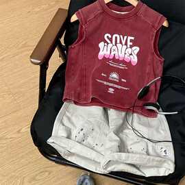男童无袖套装2026夏季新款儿童韩版薄款背心宽松...