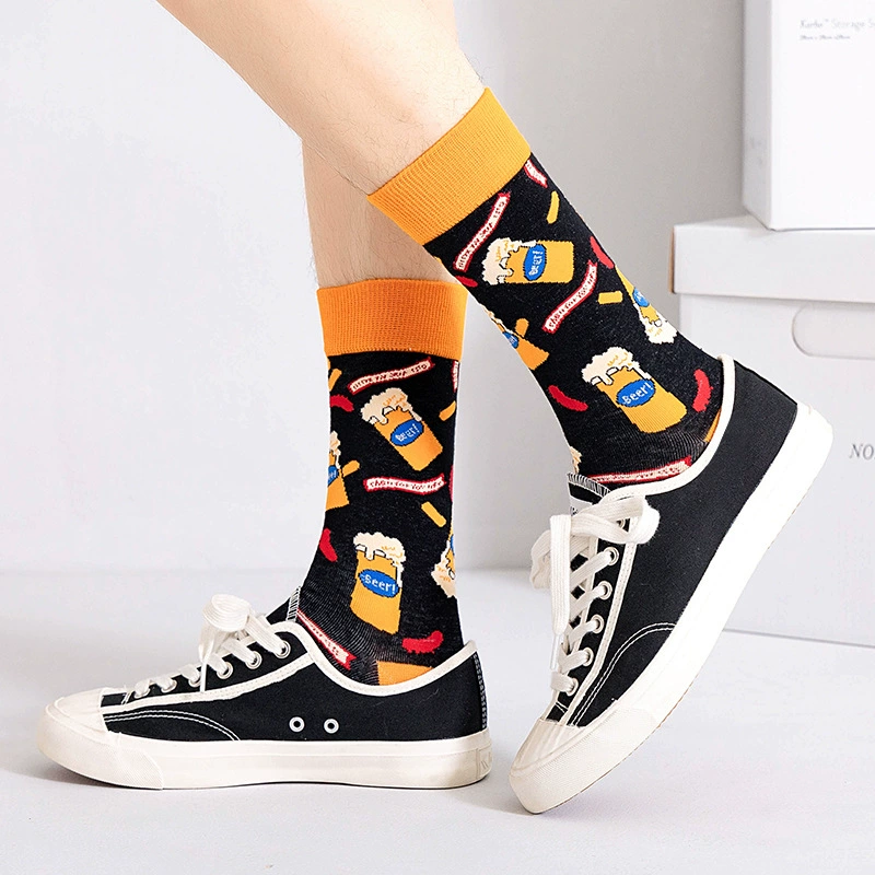 [新款男士中筒棉袜食物蔬菜寿司披萨男女情侣棉袜厂家SOCKS]