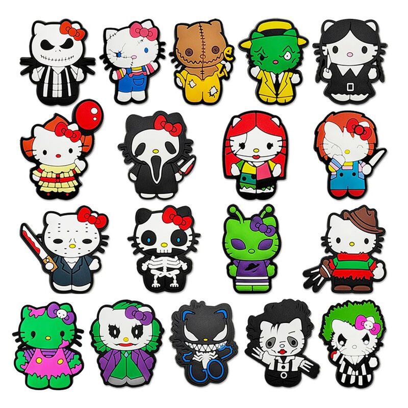 Halloween kt cat horror cross-border hole shoes shoes flower shoe buckle diy shoe accessories hole shoes accessories high sense pvc