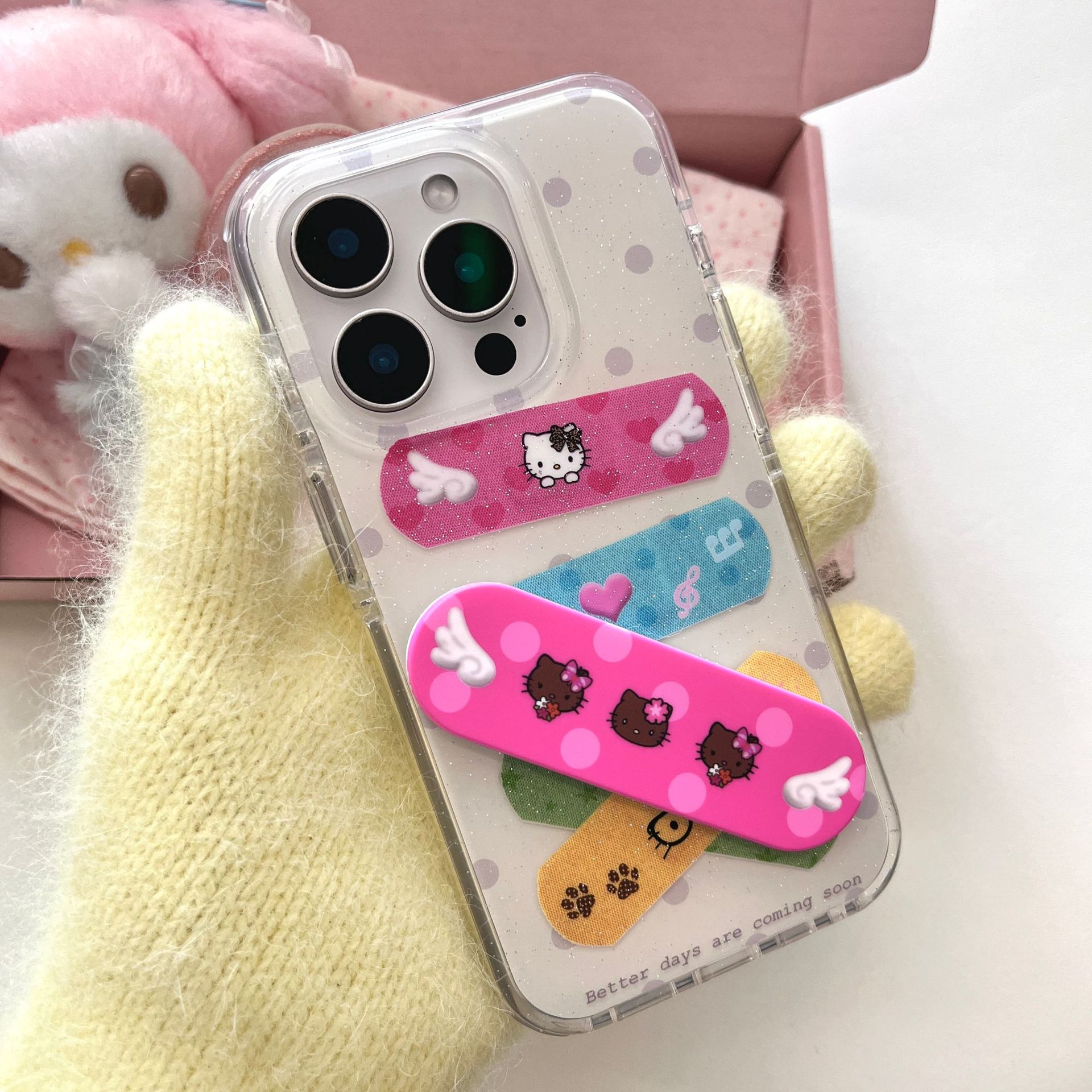 Japón y Corea del Sur Wings KT Cat Adecuado para Apple 16ProMax Funda para teléfono móvil 15Pro Nuevo 14/13 Girl 15PM