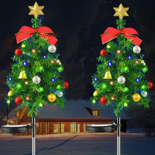 热销太阳能LED四彩圣诞树地插灯户外装饰圣诞庭院草坪花园景观灯
