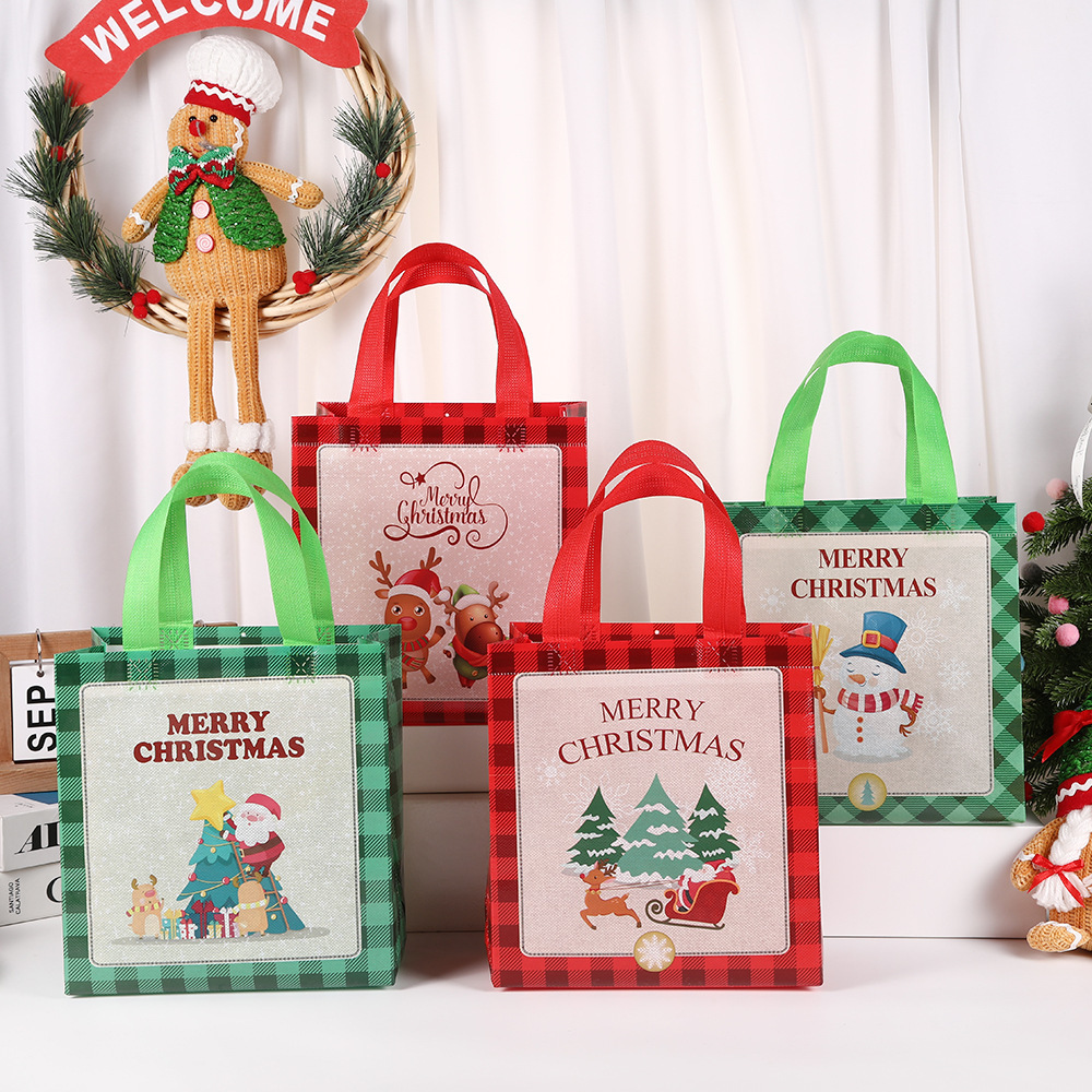 跨境亚马逊无纺布圣诞节礼品袋手提圣诞老人礼物包装袋厂家批发