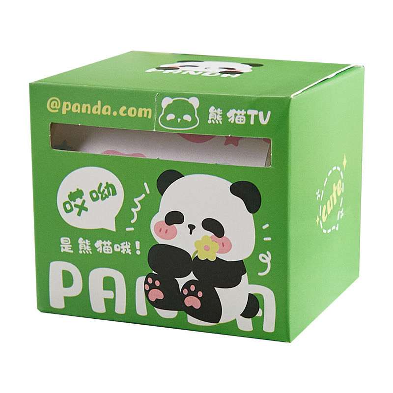 Lindo Panda gordo caja de notas desgarrable nota pegatina cuaderno de alto aspecto estudiante Nota de papel
