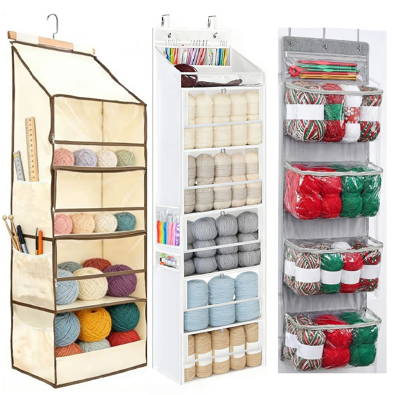 Cross-Border Multifunctional Door-Hanging Storage Bag for Yarn, Knitting Needles, and Wool, Wall-Mounted Multi-Layer Organizer for Miscellaneous Items Cross-Border Multifunctional Door-Hanging Storage Bag for Yarn, Knitting Needles, and Wool, Wall-Mounted Multi-Layer Organizer for Miscellaneous Items