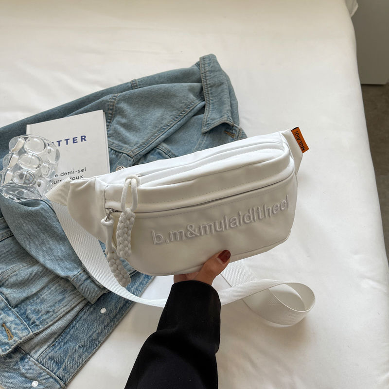 Portable Crossbody Chest Bag for Women, Dumpling Bag, Sporty and Trendy Versatile Internet Celebrity Waist Bag with Embroidery