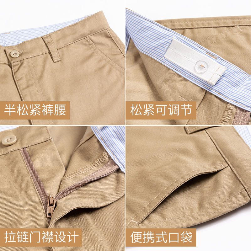 兒童短褲男童卡其色中褲女童藏青色夏季休閒五分褲校服褲子10K104