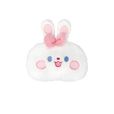 Headrest Bear Car Neck Pillow - rabbit-fur-embroidered-bow-rabbit-head-pillow