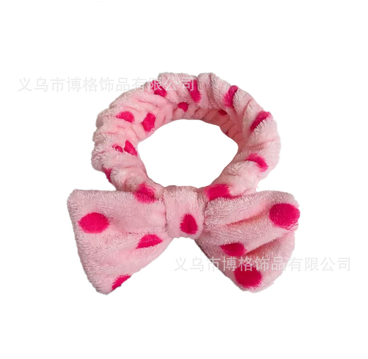 Diadema con lazo de lunares con estampado de leopardo europeo y americano, pañuelo facial SPA, diadema elástica transfronteriza, diadema de borde ancho a rayas