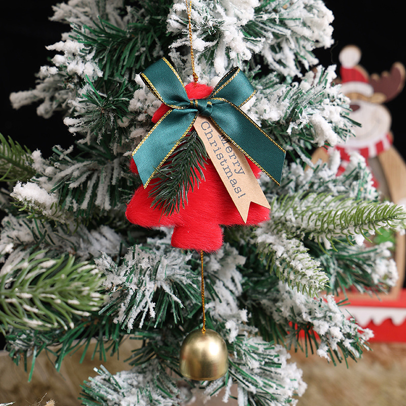 Cross-border Christmas decorations, Christmas tree bells, doorbell pendants, plush bows, car hanging wind chimes