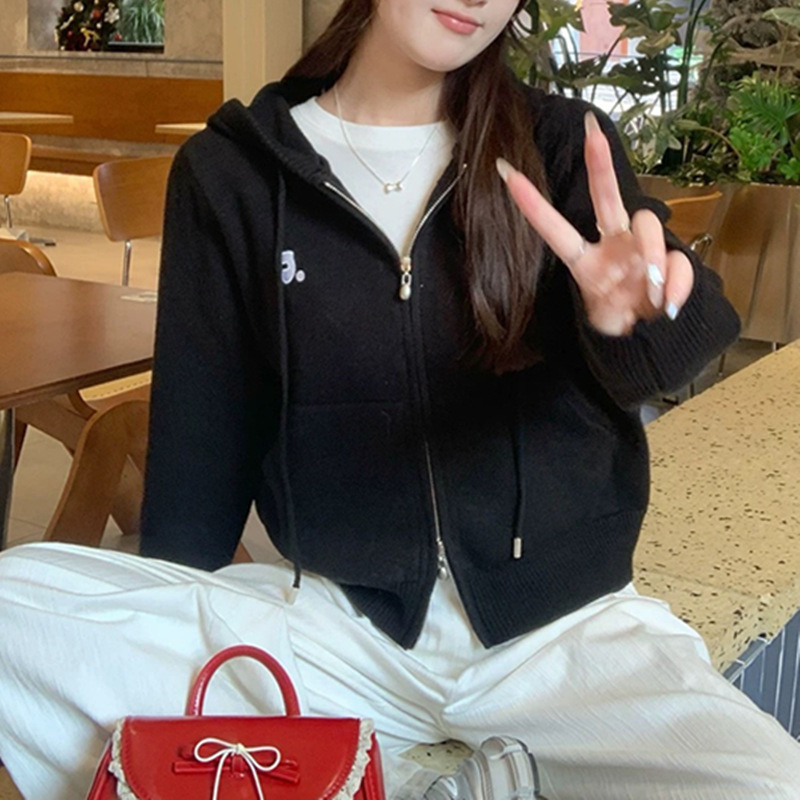连帽卫衣开衫秋装女款2025年新款黄色毛衣针织小外套开春穿搭上衣|undefined