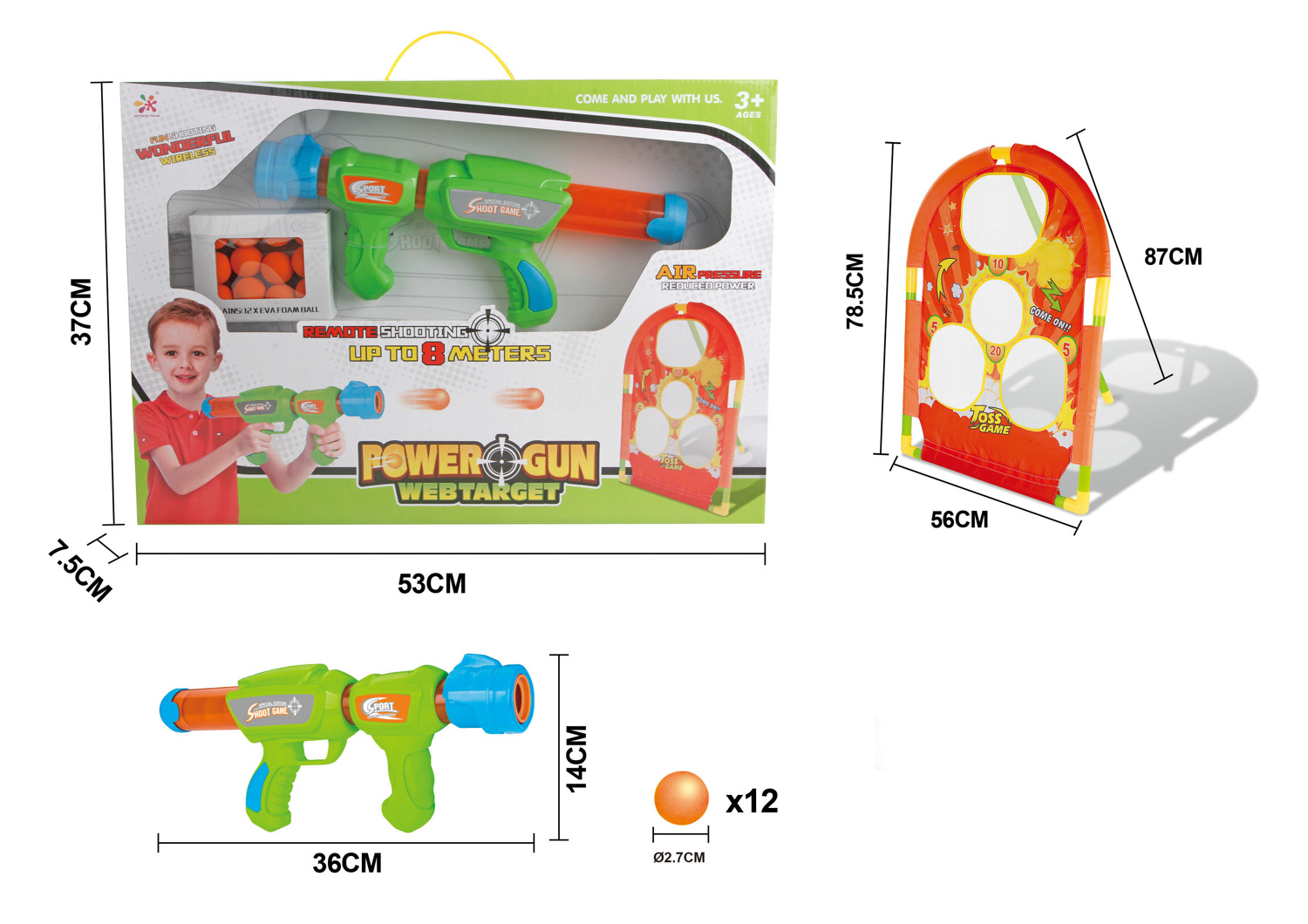 Transfronterizo Amazon pistola aerodinámica lanza EVA softball juguetes pistola objetivo juguetes para niños indoor y outdoor al por mayor