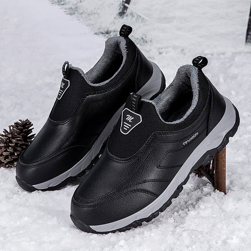 Zapatos de invierno de mediana edad nuevos zapatos de deporte de ancianos con zapatos de algodón de lana, zapatos casuales de papá, calentamiento de mamá
