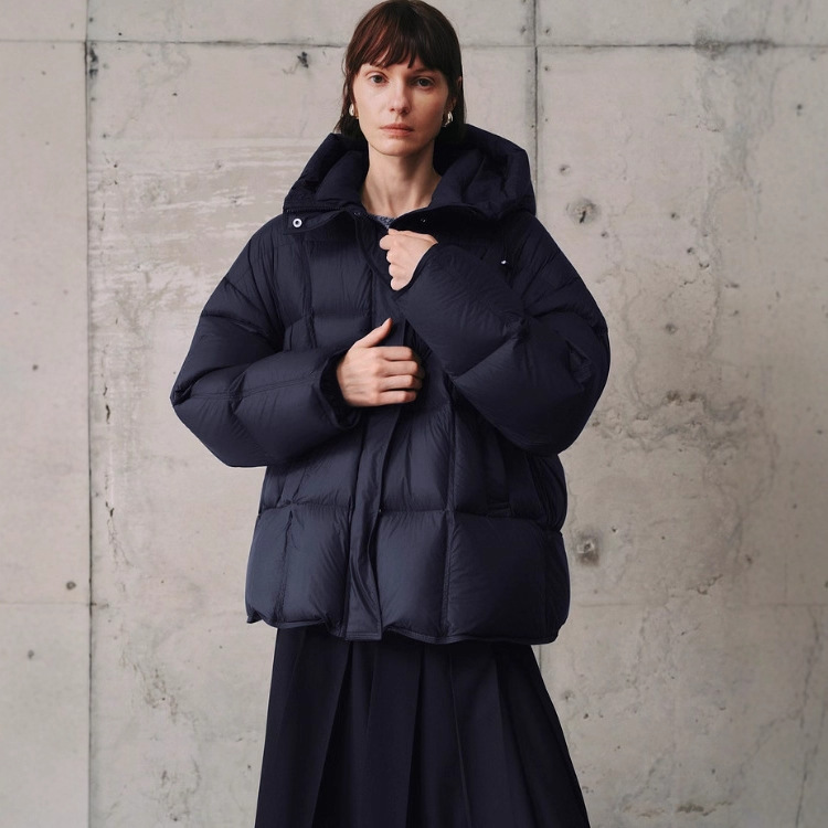 2025 New Winter Women's Casual Dark Blue Versatile Hooded Warm down Jacket 5Ga180961Q