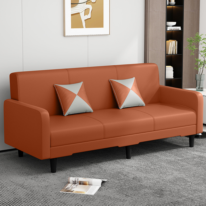 Orange (wear-resistant, scratch-resistant, waterproof and anti-fouling cat scratch leather) / Double seat - total length including armrests 1.4m : without pillow