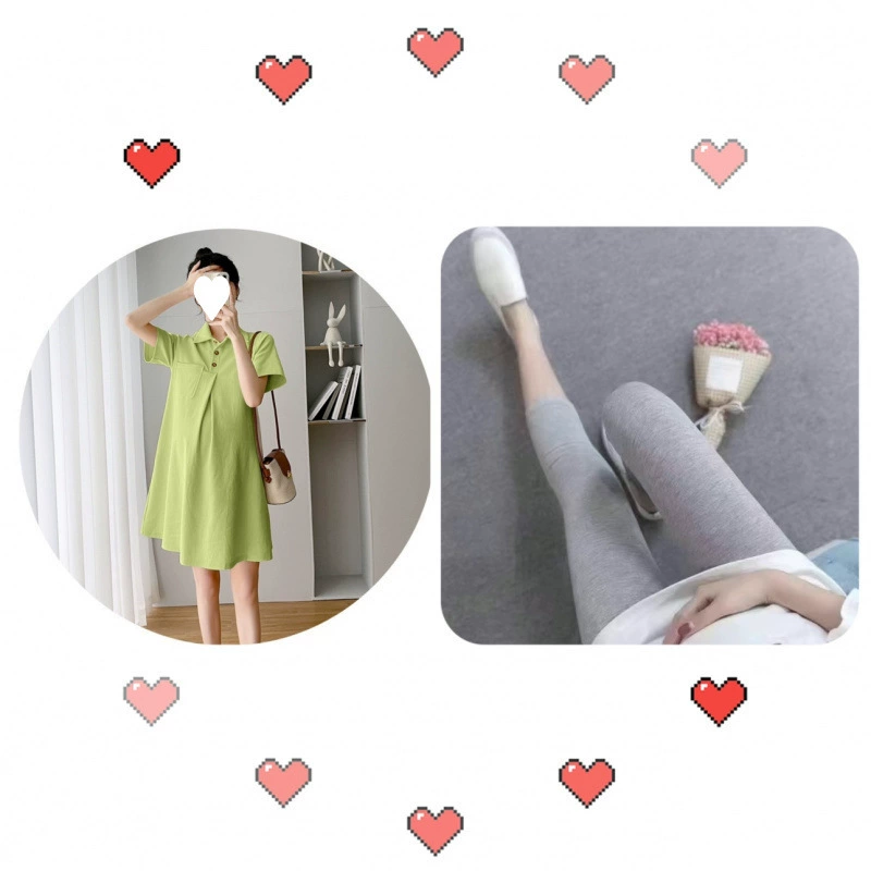 Summer clothing for pregnant, dress, summer skirt, western style, polo collar, with short sleeve, for teenagers, internet celebrity