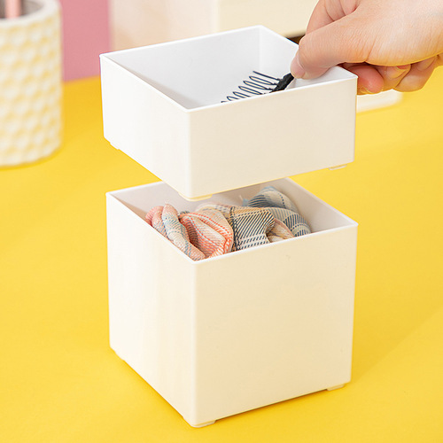 Tabletop plastic mini drawer-style storage cabinet with divided transparent lid hair clip hair pin hair tie hair accessory storage box