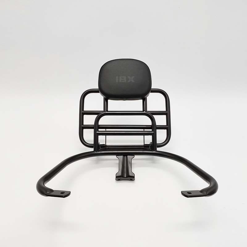 GTV6 Schoolbag Rack | Piaggio Motorcycle frame - black-rear-luggage-rack-with-backrest