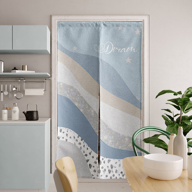 Nordic style door curtain ordinary household privacy partition curtain bedroom windshield cloth punch-free half curtain thick Nordic style door curtain ordinary household privacy partition curtain bedroom windshield cloth punch-free half curtain thick