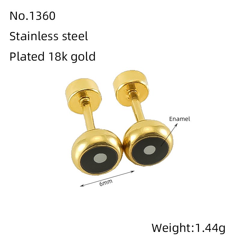 Pendientes pequeños de acero inoxidable, éxito de ventas en Amazon, para mujer, modernos y sencillos, redondos, con baño de oro de 18k, venta al por mayor