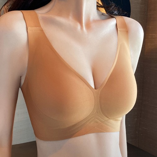 Doble soporte suave de elevación más tamaño ropa interior sin costuras sujetador inalámbrico push up anti-flacidez soporte superior Sujetador de copa fija