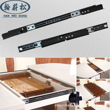 伸缩餐桌黑色滑轨双向同步隐藏折叠餐台导轨茶几钢丝轨道